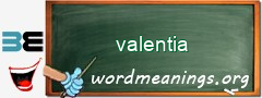 WordMeaning blackboard for valentia